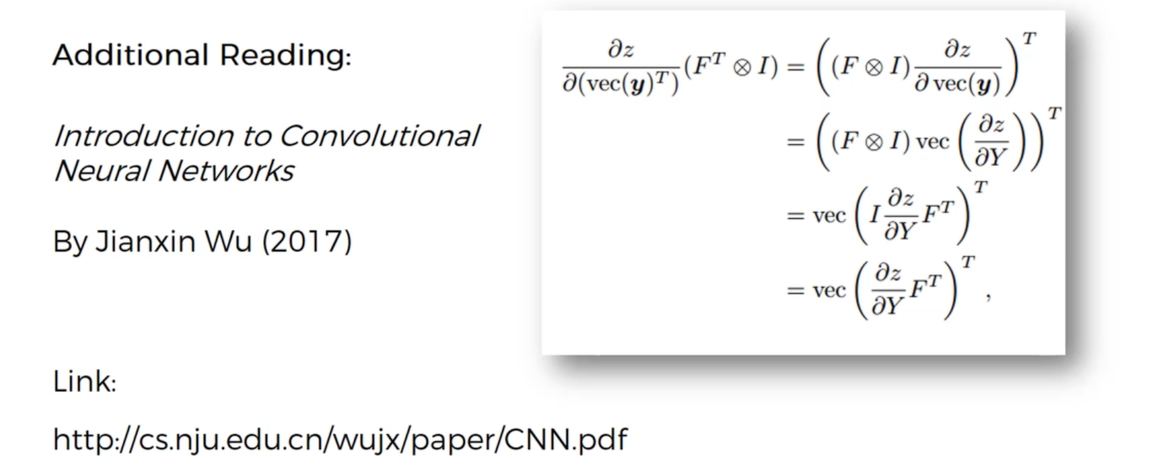 Introduction to Convolutional Neural Networks